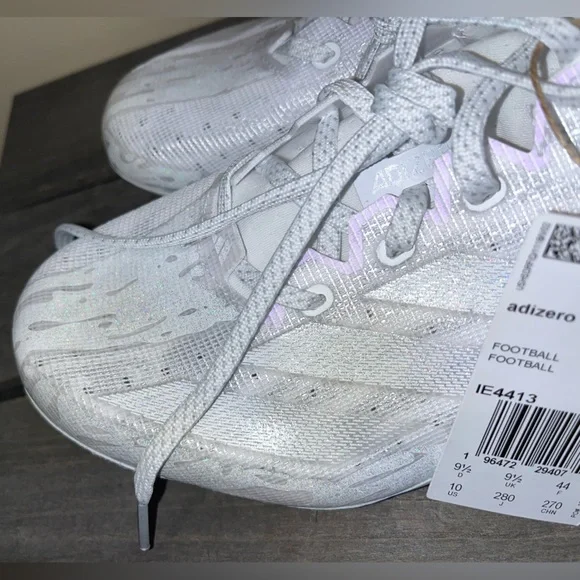 Adidas Adizero Electric Football Cleats - White and Pearl Sz 10 Mens NWOB - Picture 5 of 8